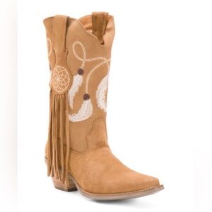 NWT Dingo Day Dream Cowboy Boots with Fringe and Embroidery